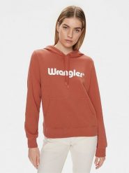 Wrangler Bluza w kolorze pomarańczowym rozmiar: M. Pomarańczowe bluzy Wrangler, m, bez wzorów, bez ramiączek, z kapturem. Za 121.99 zł.
