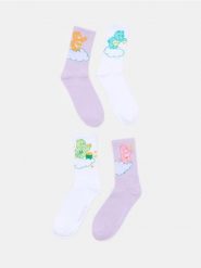 Prążkowane skarpetki 4 pack Care Bears - wielobarwny. Skarpetki Sinsay, bez wzorów, prążkowane. Za 12.99 zł.