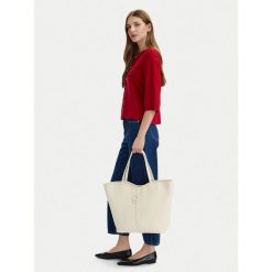 Torebka BOSS. Białe shopper bag Boss, bez wzorów, bez dodatków. Za 1,249.00 zł.