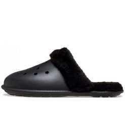 Kapcie Crocs CLASSIC FUZZ SCUFF SLIPPER 212143-001. Czarne kapcie Crocs, bez wzorów, z materiału. Za 258.91 zł.