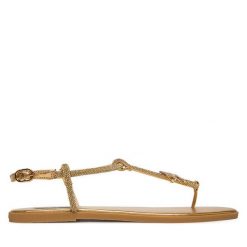 Sandały KARL LAGERFELD. Żółte sandały KARL LAGERFELD, bez wzorów, bez obcasa, na płaskiej podeszwie, bez zapięcia. Za 526.99 zł.