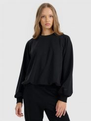 4F Bluza dresowa nierozpinana z modalem damska - czarna M. Czarne bluzy 4f, m, bez wzorów, z dresówki, bez ramiączek, bez kaptura. Za 199.99 zł.