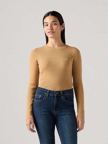 Levi's Sweter w kolorze beżowym rozmiar: S. Brązowe swetry Levi's, s, z aplikacjami, bez ramiączek. Za 91.77 zł.