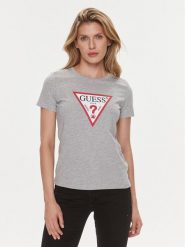 Guess T-Shirt W1YI1 BI3Z14 Szary Slim Fit. Szare t-shirty Guess, xxl, z aplikacjami, z bawełny, bez kołnierzyka, bez ramiączek. Za 101.00 zł.