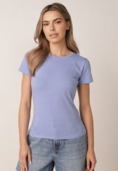 Niebieski T-shirt Perirea. Niebieskie t-shirty Born2be, l, bez wzorów, z dzianiny, sportowe, bez kołnierzyka, bez ramiączek. Za 39.99 zł.