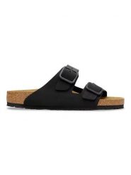 Birkenstock Skórzane klapki "Arizona" w kolorze czarnym rozmiar: 39. Czarne klapki Birkenstock, bez wzorów, z nubiku, klasyczne, z otwartym noskiem, bez obcasa, bez zapięcia. Za 482.03 zł.