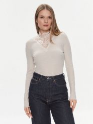 ONLY Bluzka Luxi 15310698 Beżowy Regular Fit. Brązowe bluzki ONLY, m, bez wzorów, z syntetyku, bez kołnierzyka, bez ramiączek. Za 99.99 zł.