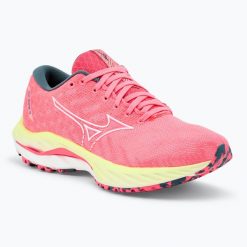 Buty do biegania damskie Mizuno Wave Inspire 19. Czerwone buty do biegania Mizuno, bez wzorów, z materiału, bez zapięcia, do biegania, mizuno wave. Za 359.99 zł.