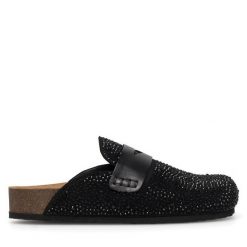 Klapki Eva Minge. Czarne klapki Eva Minge, bez wzorów, bez obcasa, bez zapięcia. Za 399.99 zł.