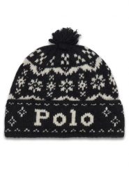 Polo Ralph Lauren Czapka 455P23851001 Czarny. Czarne czapki zimowe Polo Ralph Lauren, bez wzorów, z wełny. Za 549.99 zł.