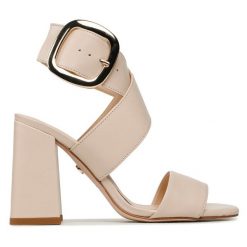 Sandały Solo Femme. Brązowe sandały Solo Femme, bez wzorów, bez obcasa, na słupku, bez zapięcia. Za 249.99 zł.
