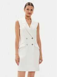 Guess Sukienka koktajlowa W4YK25 KBJP2 Écru Regular Fit. Sukienki Guess, m, z aplikacjami, z syntetyku, wizytowe, bez kołnierzyka, bez ramiączek. Za 369.99 zł.