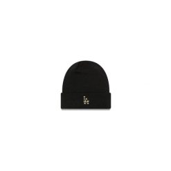 Czapka zimowa New Era LA Dodgers beanie czarno-złota. Czarne czapki zimowe New Era, bez wzorów, z materiału. Za 203.99 zł.