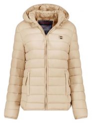 ANAPURNA Kurtka pikowana "Akitalana Hood" w kolorze beżowym rozmiar: S. Brązowe kurtki ANAPURNA, s, bez wzorów, bez kaptura. Za 130.99 zł.