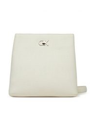 Calvin Klein Torebka Ck Bucket Bag_Tex K60K613179 Biały. Białe listonoszki Calvin Klein, bez wzorów, ze skóry, bez dodatków. Za 349.99 zł.