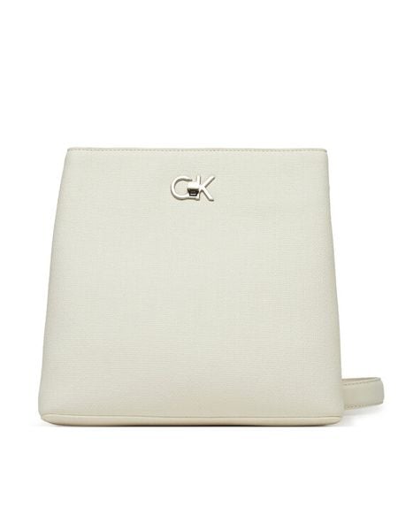 Calvin Klein Torebka Ck Bucket Bag_Tex K60K613179 Biały. Białe listonoszki Calvin Klein, bez wzorów, ze skóry, bez dodatków. Za 319.99 zł.