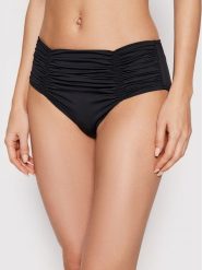 Seafolly Dół od bikini Gathered Front 40343-942 Czarny. Czarne bikini Seafolly, bez wzorów, z syntetyku. Za 179.99 zł.