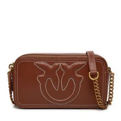 Torebka PINKO. Brązowe listonoszki Pinko, bez wzorów, bez dodatków. Za 1,349.00 zł.