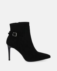 ZAMSZOWE BOTKI NA SZPILCE 2920 CAM Z-1 NER. Botki Venezia, bez wzorów, ze skóry, bez obcasa, na szpilce, bez zapięcia. Za 399.00 zł.