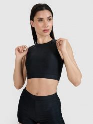 4F Góra od bikini damska - czarna XXL. Czarne bikini 4f, bez wzorów, z elastanu, sportowe. Za 99.99 zł.
