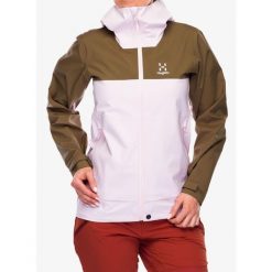 Kurtka z membraną damska Haglofs Front Proof Jacket. Czerwone kurtki Haglöfs, bez wzorów, bez kaptura. Za 713.99 zł.