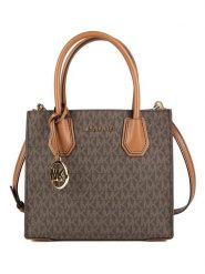 Michael Kors Skórzana torebka w kolorze ciemnobrązowo-karmelowym - 22 x 19 x 10 cm rozmiar: onesize. Brązowe torebki klasyczne Michael Kors, bez wzorów, z materiału, przez ramię, bez dodatków. Za 973.21 zł.