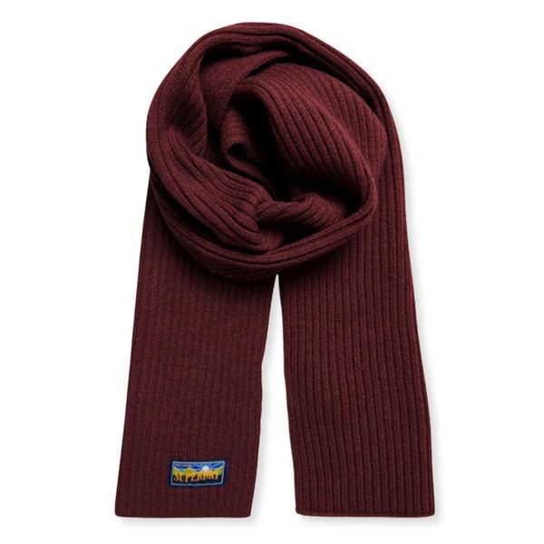 Szalik zimowy damski Superdry Vintage Radear 2.0. Brązowe szaliki i kominy Superdry, na zimę, bez wzorów, z poliesteru, vintage. Za 111.55 zł.