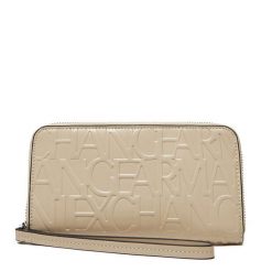 Duży Portfel Damski Armani Exchange. Brązowe portfele Armani Exchange, bez wzorów. Za 399.99 zł.