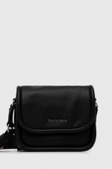Tommy Jeans torebka kolor czarny. Czarne listonoszki Tommy Jeans, bez wzorów, z jeansu, bez dodatków. Za 449.99 zł.