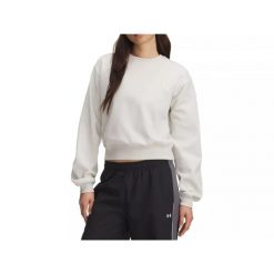 Bluza Damska UA Icon Vida Flc Crew 6003675-110. Białe bluzy Under Armour, bez wzorów, bez ramiączek, bez kaptura. Za 145.99 zł.