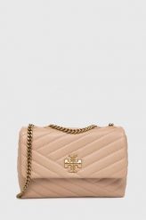 Tory Burch torebka kolor beżowy. Brązowe listonoszki Tory Burch, bez wzorów, pikowane, bez dodatków. Za 2,999.90 zł.