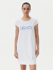 Liu Jo Beachwear Sukienka codzienna VA5194 JS003 Biały Regular Fit. Białe sukienki Liu Jo Beachwear, na co dzień, xl, bez wzorów, z bawełny, bez kołnierzyka, bez ramiączek, proste. Za 319.99 zł.