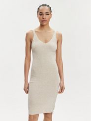 ONLY Sukienka letnia Lina 15286410 Beżowy Slim Fit. Brązowe sukienki ONLY, l, bez wzorów, z syntetyku, bez kołnierzyka, bez ramiączek. Za 99.99 zł.