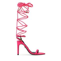 Sandały Kurt Geiger. Czerwone sandały Kurt Geiger, bez wzorów, bez obcasa, na szpilce, bez zapięcia. Za 529.99 zł.