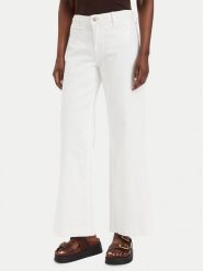 Guess Jeansy W6GB15 W1886 Kremowy Wide Leg. Białe jeansy Guess, z aplikacjami, z bawełny. Za 434.99 zł.