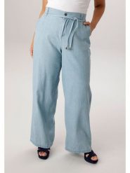Aniston Dżinsy - Comfort fit - w kolorze błękitnym rozmiar: 54. Niebieskie jeansy Aniston, bez wzorów, z bawełny, z podwyższonym stanem. Za 71.07 zł.