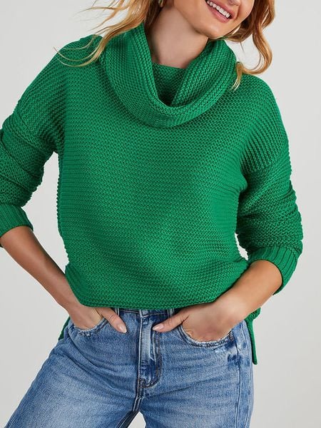 LA Angels Sweter w kolorze zielonym rozmiar: L. Zielone swetry LA Angels, l, bez wzorów, bez ramiączek. Za 205.45 zł.