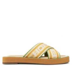 Klapki HOFF. Żółte klapki HOFF, bez wzorów, bez obcasa, bez zapięcia. Za 369.99 zł.