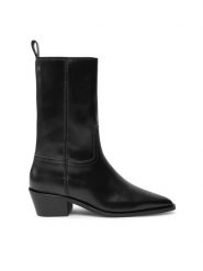 Calvin Klein Jeans Botki Cowboy YW0YW01679 Czarny. Czarne botki Calvin Klein Jeans, bez wzorów, z jeansu, bez obcasa, na słupku, bez zapięcia. Za 499.99 zł.