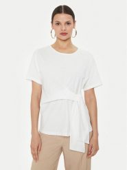 ViCOLO Bluzka UB0283 Biały Regular Fit. Białe bluzki ViCOLO, bez wzorów, z bawełny, bez kołnierzyka, bez ramiączek. Za 89.99 zł.