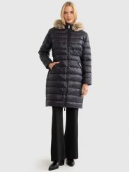 BIG STAR Płaszcz puchowy w kolorze czarnym rozmiar: L. Czarne płaszcze BIG STAR, l, bez wzorów, z puchu, retro, bez kaptura. Za 399.99 zł.