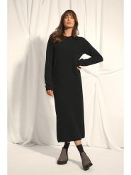 Just Cashmere Kaszmirowa sukienka "Lina" w kolorze czarnym rozmiar: L. Czarne sukienki Just Cashmere, na co dzień, l, bez wzorów, z kaszmiru, bez kołnierzyka, bez ramiączek, maxi, proste. Za 414.83 zł.