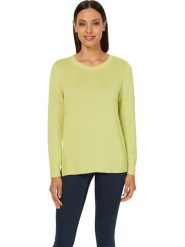 Heine Sweter w kolorze zielonym rozmiar: 36. Zielone swetry Heine, bez wzorów, z bawełny, bez ramiączek. Za 43.99 zł.
