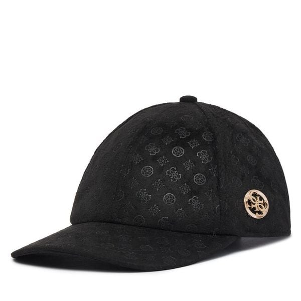 Czapka z daszkiem Guess. Czarne czapki z daszkiem Guess, z aplikacjami. Za 194.99 zł.