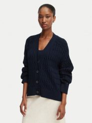 Tommy Hilfiger Kardigan WW0WW50078 Granatowy Relaxed Fit. Niebieskie swetry Tommy Hilfiger, xs, bez wzorów, z bawełny, bez ramiączek. Za 649.99 zł.