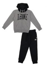 Bluza z kaptur na co dzień na siłownię. Czarne bluzy LEONE 1947 APPAREL, bez wzorów, z dresówki, bez ramiączek, bez kaptura. Za 84.16 zł.