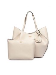 Guess Torebka Amorette HWBG78 98240 Kremowy. Białe shopper bag Guess, z aplikacjami, ze skóry, bez dodatków. Za 642.99 zł.