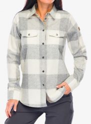 Koszula turystyczna damska Fjallraven Canada Shirt. Szare koszule Fjällräven, l, bez wzorów, z materiału, eleganckie, bez kołnierzyka, bez ramiączek. Za 753.49 zł.
