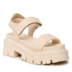 Sandały Badura. Brązowe sandały Badura, bez wzorów, bez obcasa, na płaskiej podeszwie, bez zapięcia. Za 329.99 zł.