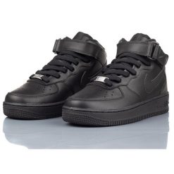 Buty Sportowe Młodzieżowe Nike Air Force 1 Mid Le Gs. Czarna buty treningowe Nike, bez wzorów, bez zapięcia, Nike Air Force. Za 585.20 zł.